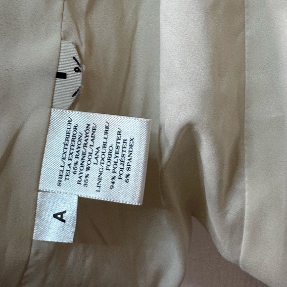 Ann Taylor Wool Sweater Jacket Coat Gold Zipper Off white Sz 12 Over Coat - Picture 8 of 16